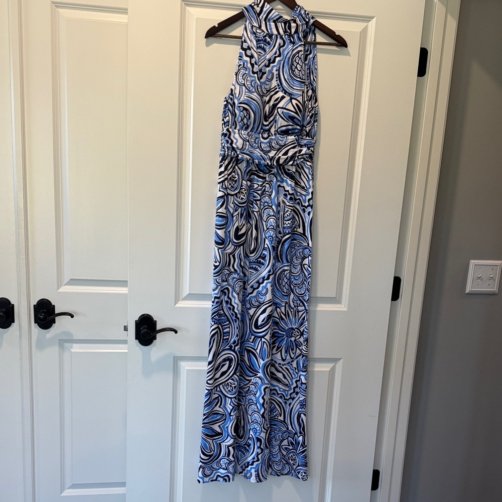 Lilly Pulitzer Blue and White Paisley Maxi Dress